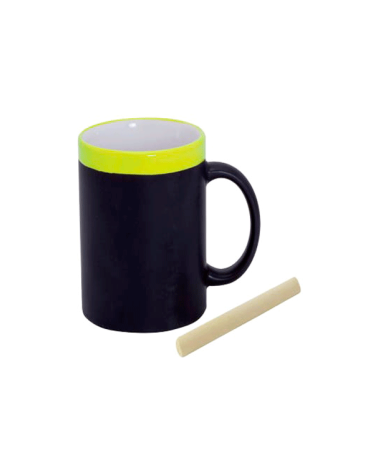 TAZA PIZARRA CERAMICA EN CAJITA INDIVIDUAL AMARILL
