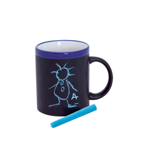 TAZA PIZARRA CERAMICA EN CAJITA INDIVIDUAL AZUL