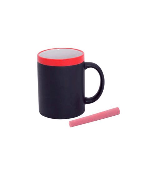 TAZA PIZARRA CERAMICA EN CAJITA INDIVIDUAL ROJO