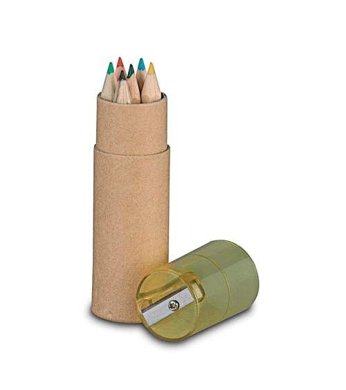 SET ESTUCHE 6 PINTURAS + SACAPUNTAS AMARILLO