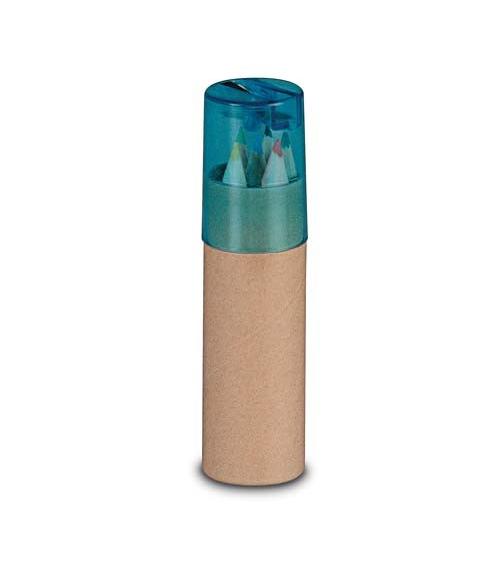 SET ESTUCHE 6 PINTURAS + SACAPUNTAS AZUL