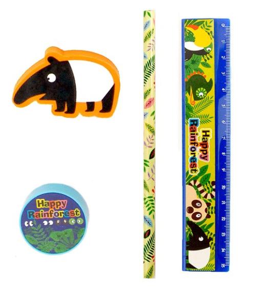 SET 4 PCS PAPELERÍA ANIMALES DE REGALO
