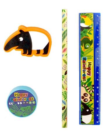 SET 4 PCS PAPELERÍA ANIMALES DE REGALO