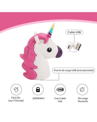 POWER BANK UNICORNIO 1200 mha EN CAJA DE REGALO