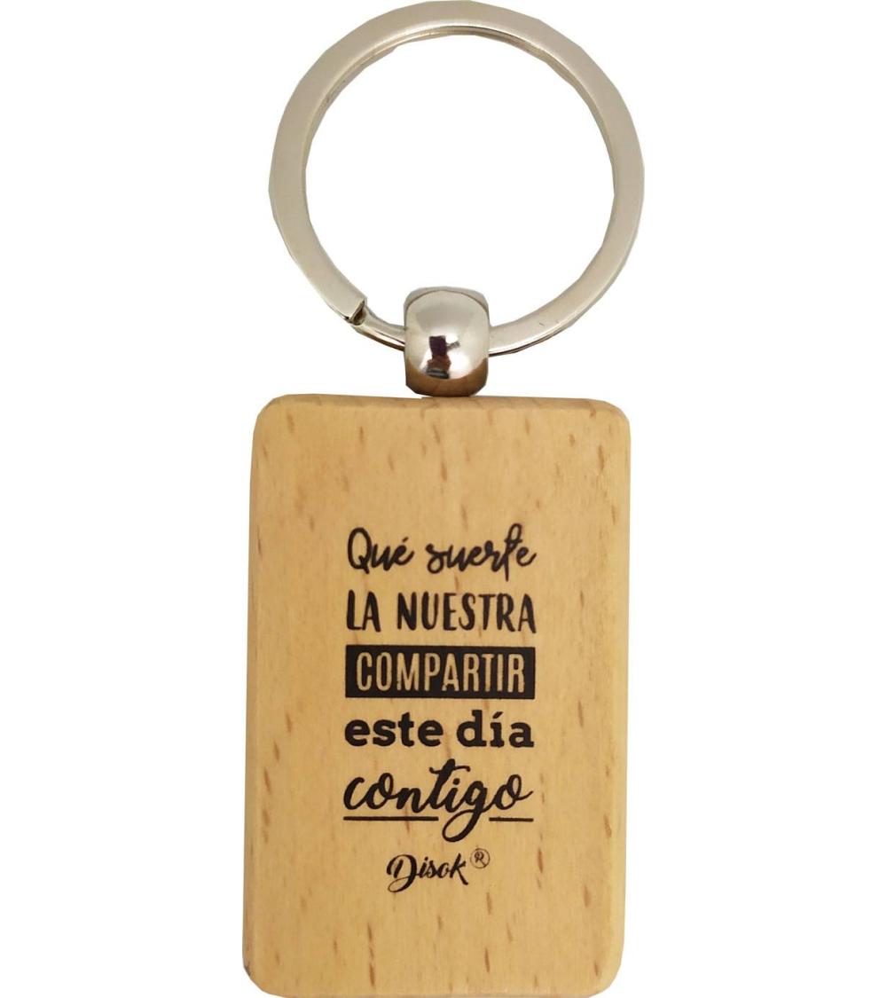 LLAVERO MADERA "SUERTE LA NUESTRA"