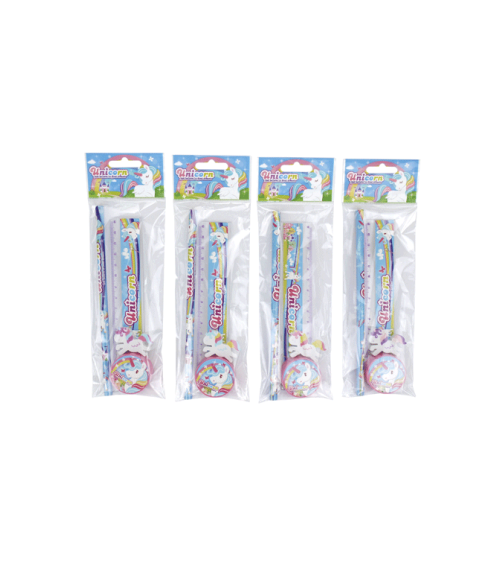 SET 4 PCS PAPELERÍA UNICORNIO DE REGALO