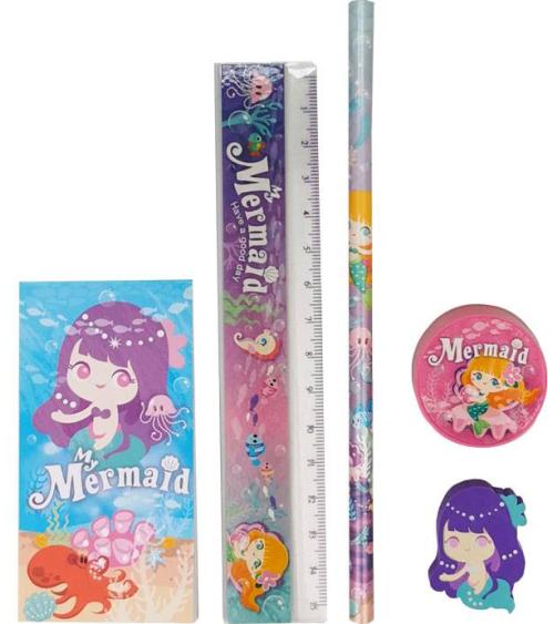 SET 5 PCS PAPELERÍA SIRENITA DE REGALO