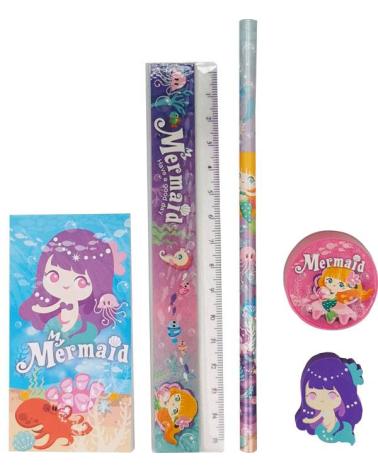 SET 5 PCS PAPELERÍA SIRENITA DE REGALO