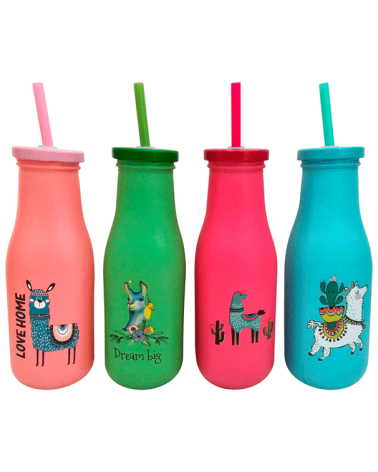 BOTELLA CRISTAL LLAMAS