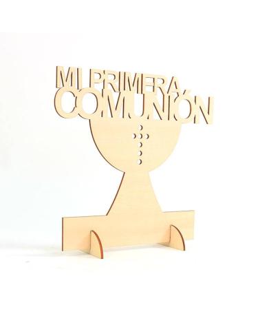 CARTEL MADERA "MI PRIMERA COMUNIÓN"
