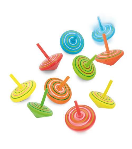 SET 10 PEONZAS DE MADERA NATURAL COLORES