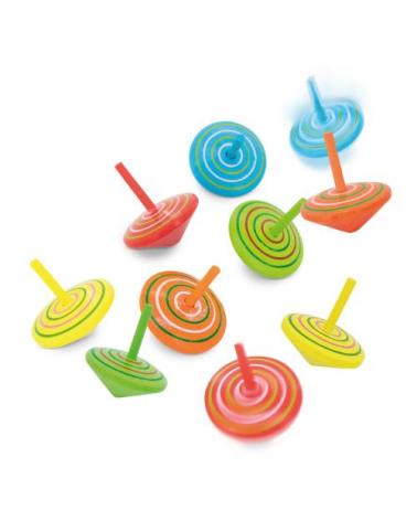 SET 10 PEONZAS DE MADERA NATURAL COLORES