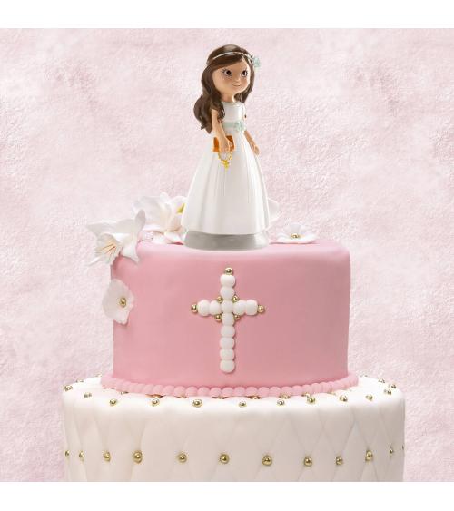 FIGURA TARTA COMUNIÓN NIÑA ACCESORIOS 13 CM