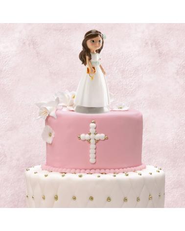 FIGURA TARTA COMUNIÓN NIÑA ACCESORIOS 13 CM