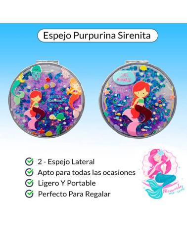 OFERTA! LOTE DE 500 ESPEJO PURPURINA SIRENITA