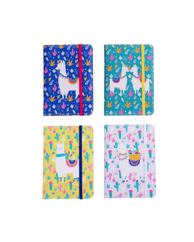 OFERTA! LOTE DE 500 LIBRETA "LLAMAS" CON CIERRE DE BANDA ELÁSTICA