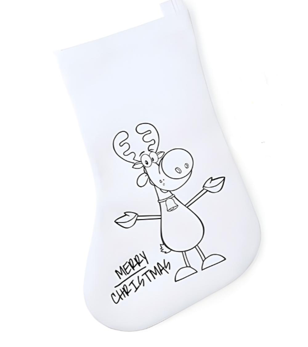 LOTE DE 10 CALCETINES NAVIDAD PARA COLOREAR +10 PAQUETES DE CERAS