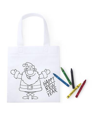 BOLSA NAVIDAD PARA COLOREAR CON 5 CERAS