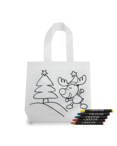 PACK 10 BOLSAS PARA COLOREAR RENO NAVIDAD + CERAS