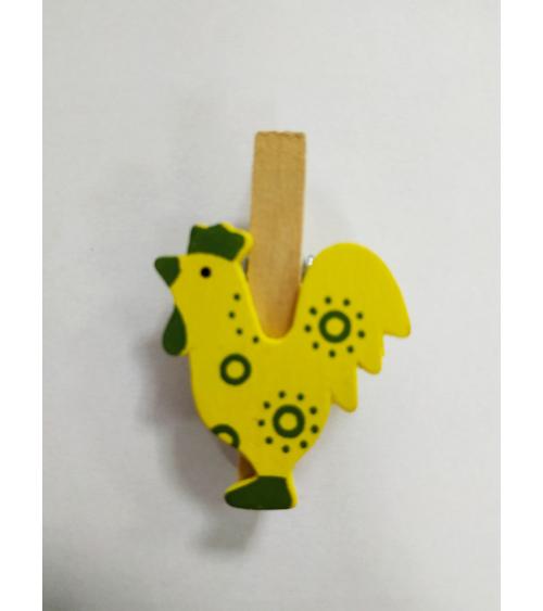 LOTE DE 7 PINZAS DE MADERA GALLO