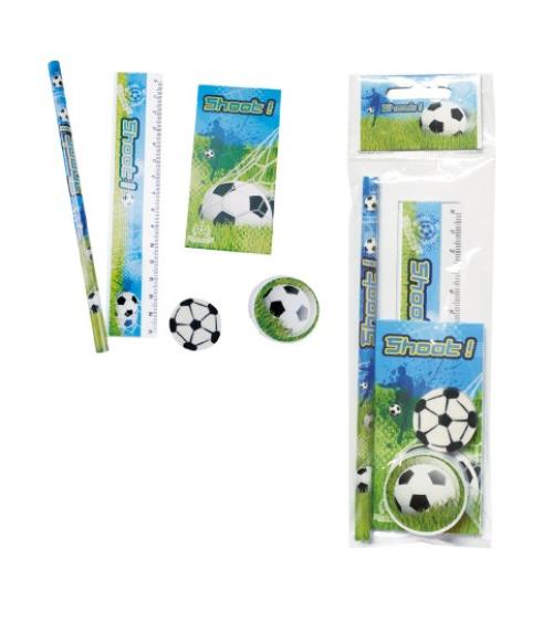SET 5 PCS PAPELERÍA FÚTBOL DE REGALO