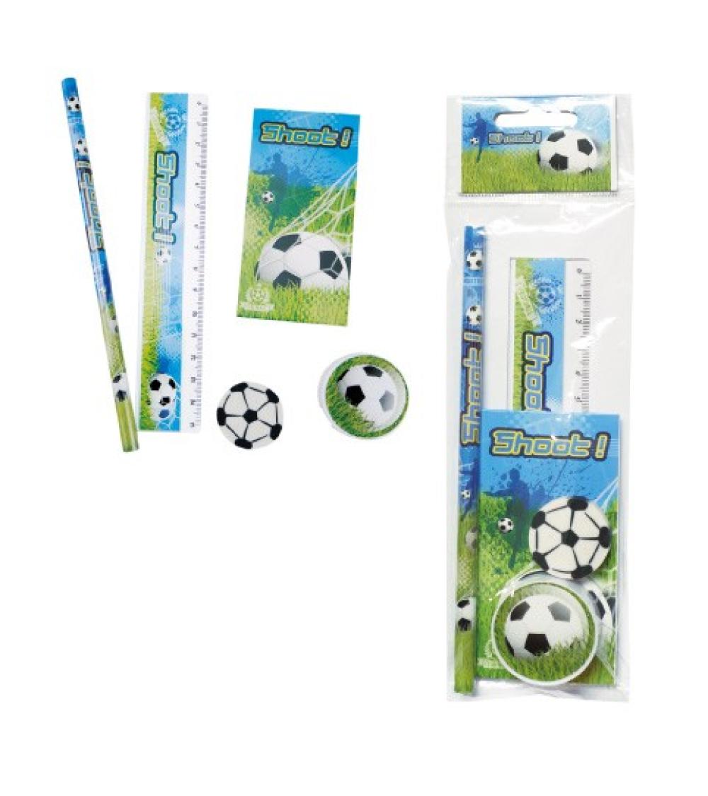 SET 5 PCS PAPELERÍA FÚTBOL DE REGALO