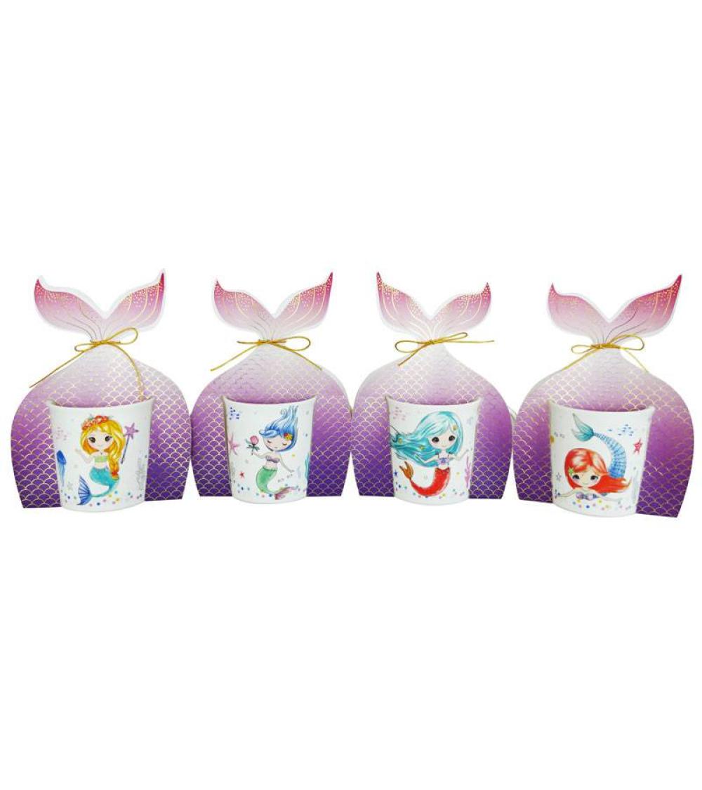 TAZA SIRENA PRESENTADA EN BOLSA DE REGALO COLA