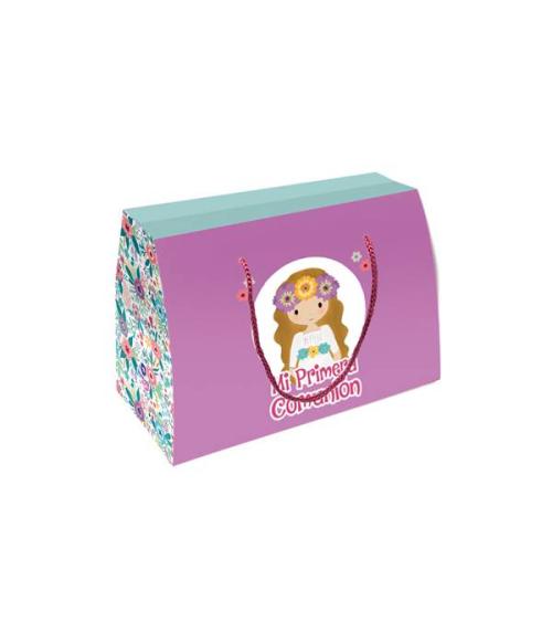 CAJA REGALO CARTÓN FLORES COMUNIÓN NIÑA