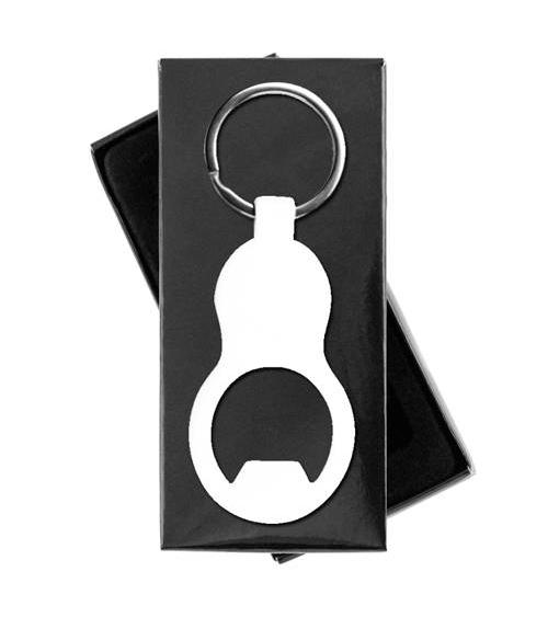 LLAVERO ABREBOTELLAS ALUMINIO EN CAJA BLANCO