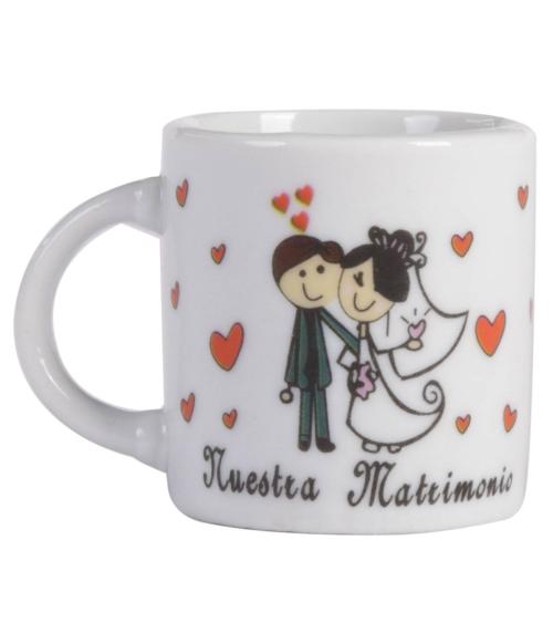 TARA - TAZA NUESTRA BODA PRESENTADA EN BOLSA DE ORGANZA