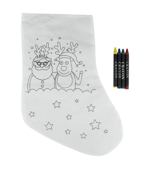 CALCETINES NAVIDAD PARA COLOREAR PAPA NOEL