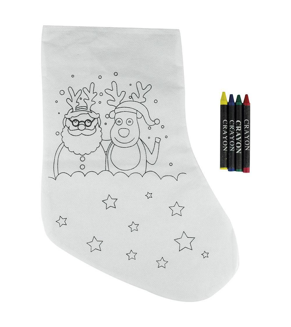 CALCETINES NAVIDAD PARA COLOREAR PAPA NOEL