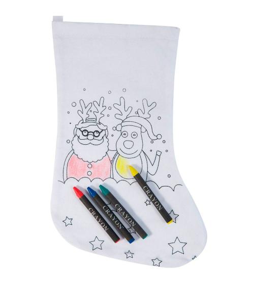 CALCETINES NAVIDAD PARA COLOREAR PAPA NOEL